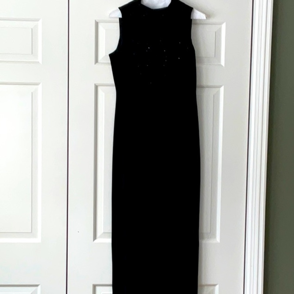 Formal black dress with beading